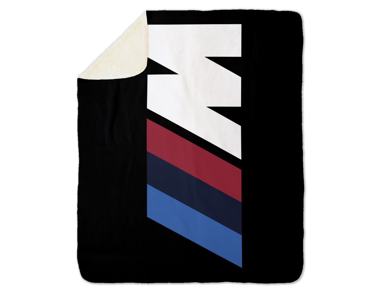 BMW Big M Logo Black Sherpa Blanket, Size - 100x150cm