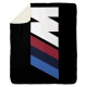 BMW Big M Logo Black Sherpa Blanket, Size - 100x150cm