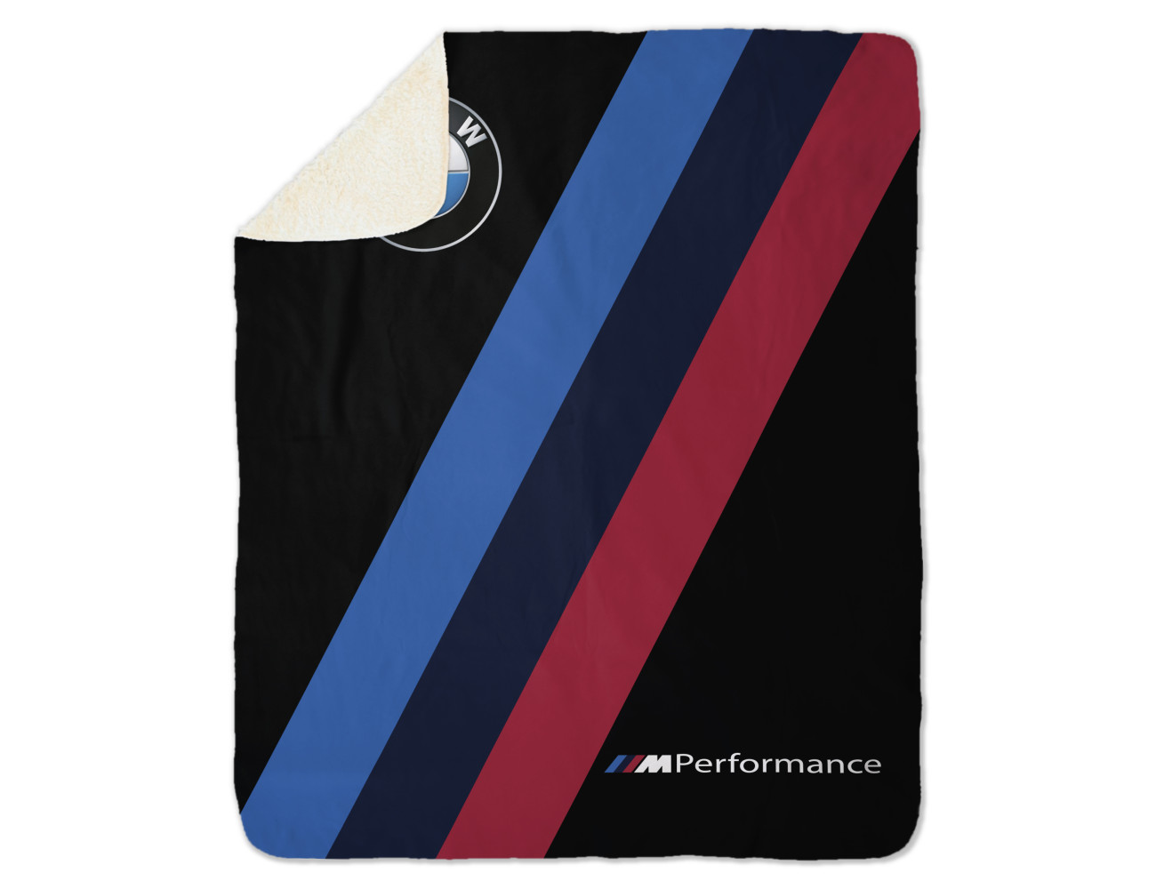 BMW M Performance Black Sherpa Blanket, Size - 100x150cm