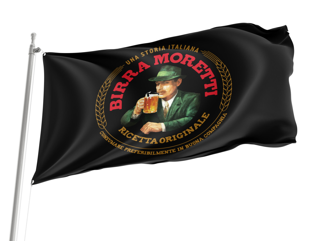 Birra Moretti Italian Beer Alcohol Drink Flag