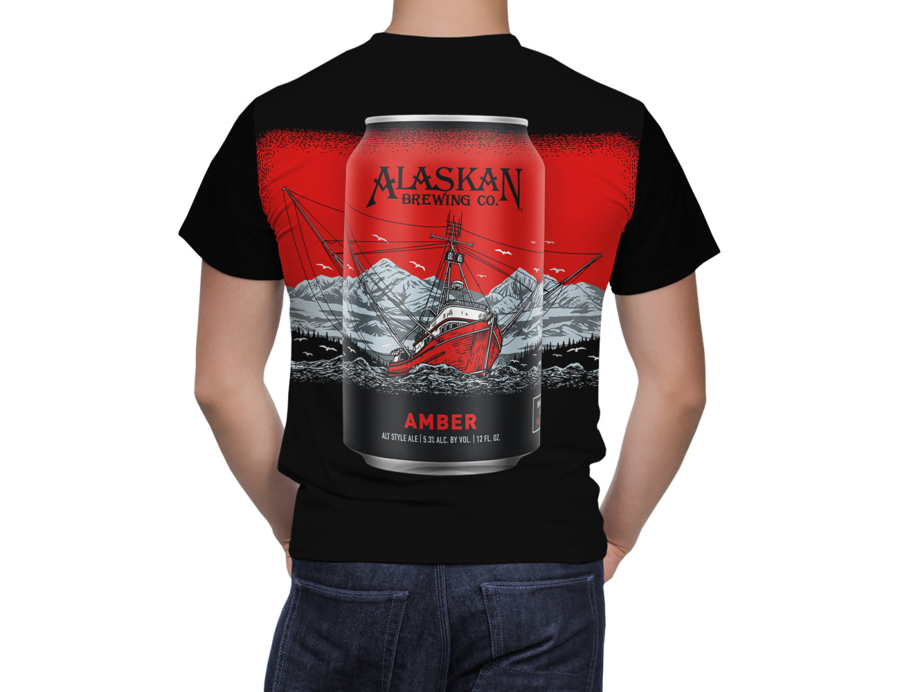 Alaskan Amber Beer Can T-Shirt, Beer-1