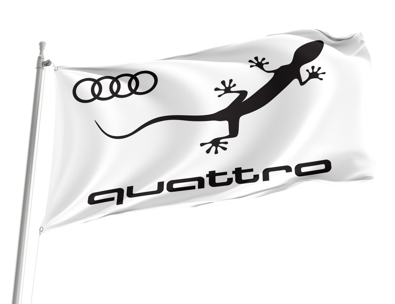 Audi Quattro White Outdoor Quality Flag