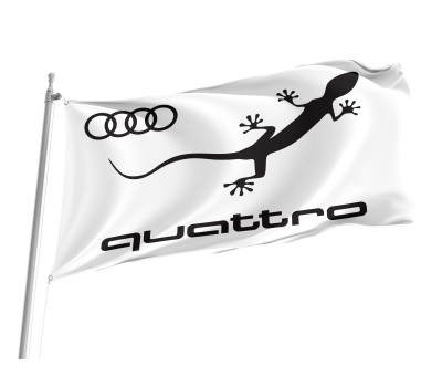 Audi Quattro White Outdoor Quality Flag