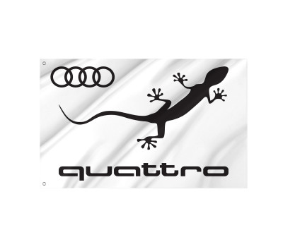 Audi Quattro White Outdoor Quality Flag