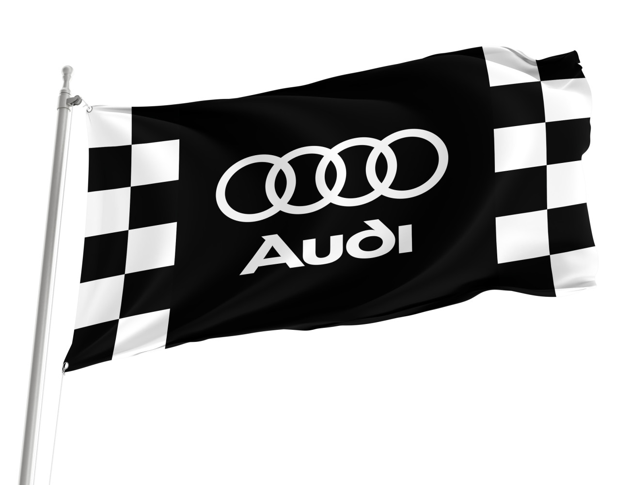 Audi White Black Outdoor Quality Flag