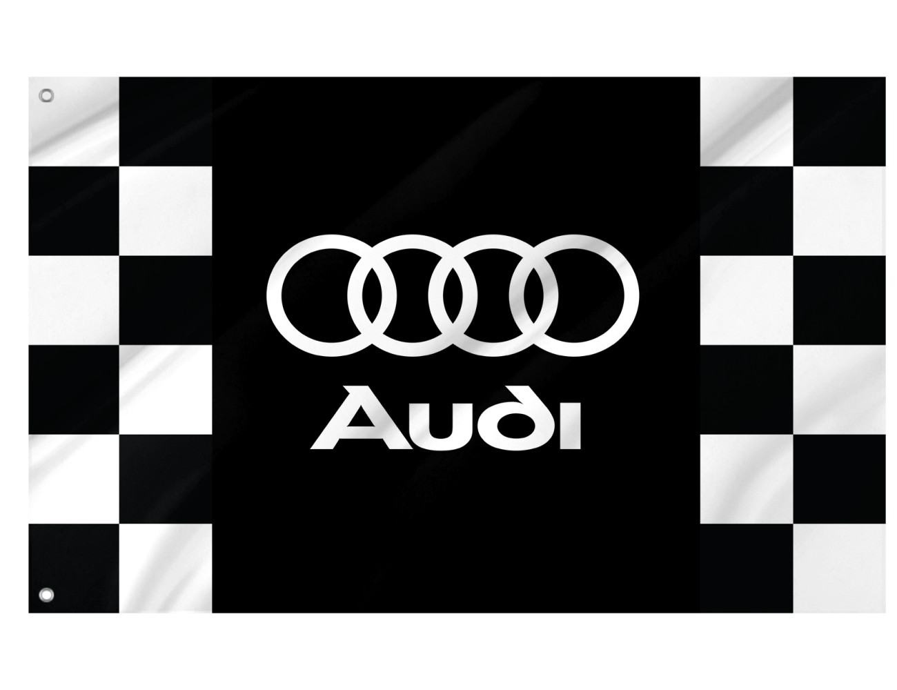 Audi White Black Outdoor Quality Flag