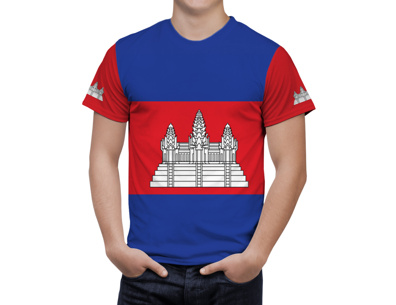 Cambodia Flag T-Shirt, NAT--FLAG-5