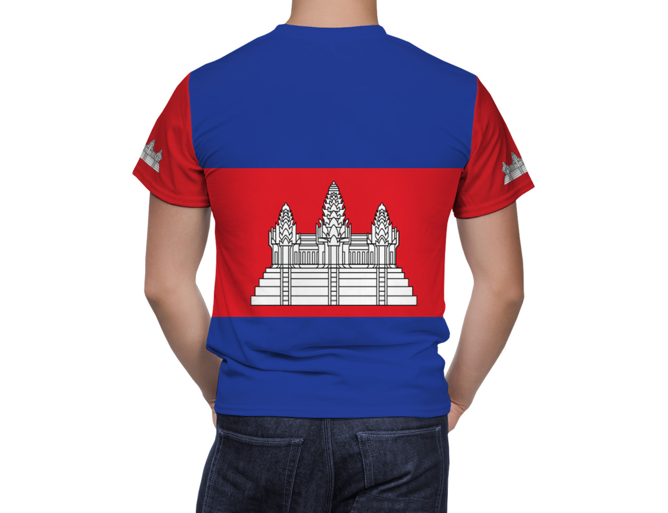 Cambodia Flag T-Shirt, NAT--FLAG-5