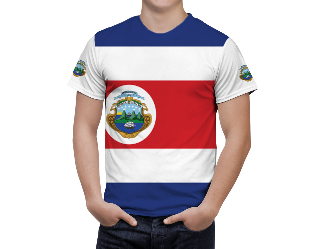 Costa Rica Flagge T-Shirt, NAT--FLAG-15