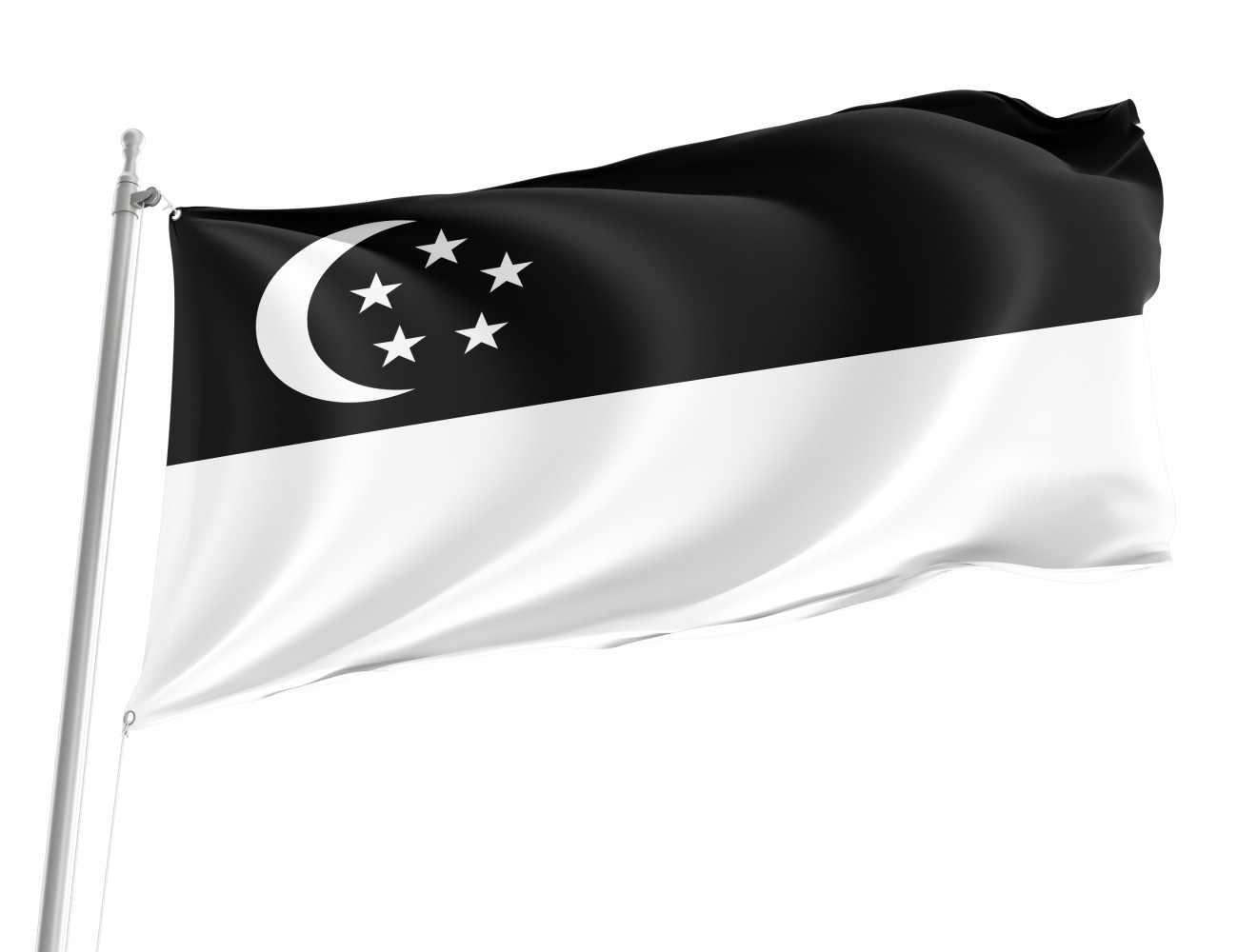 Singapore Black Outdoor Quality Flag Singapore Black Outdoor Quality Flag