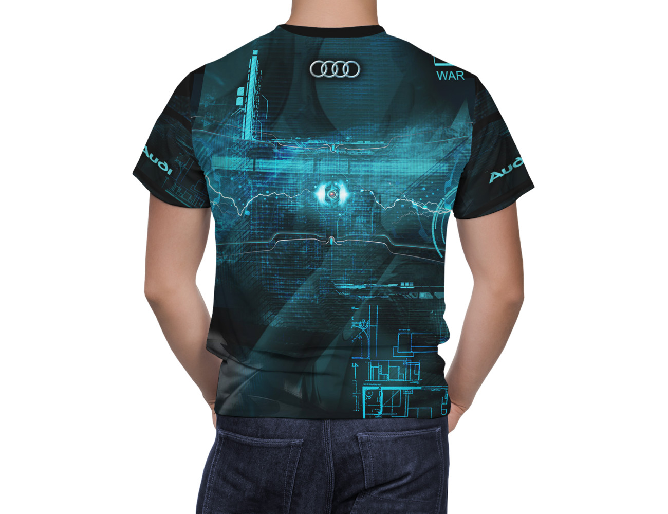 Audi Schwarz Blau T-Shirt