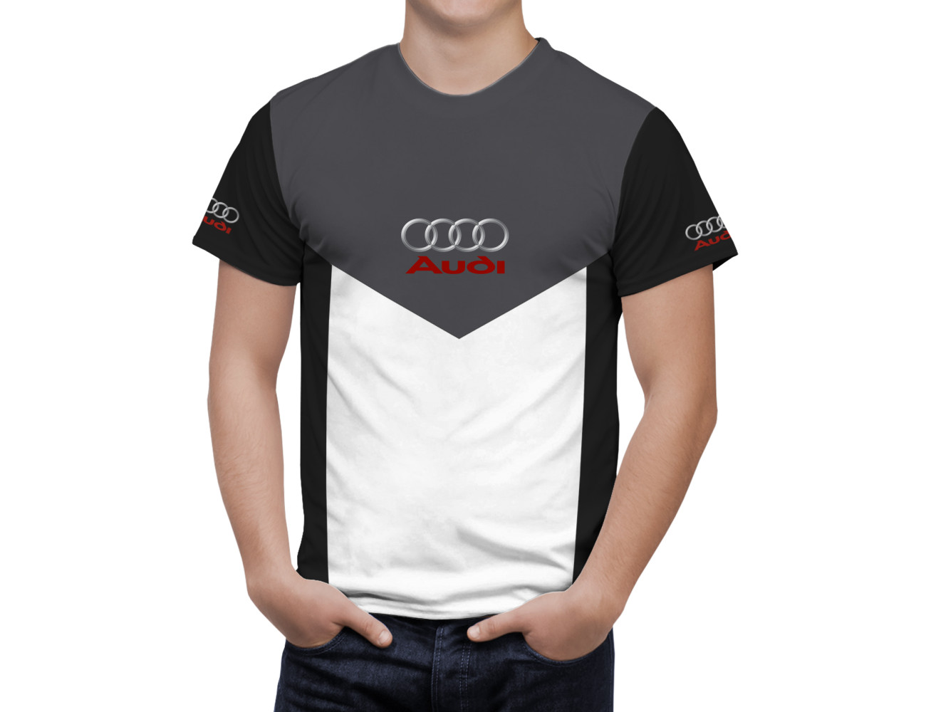 Audi Schwarz Grau T-Shirt