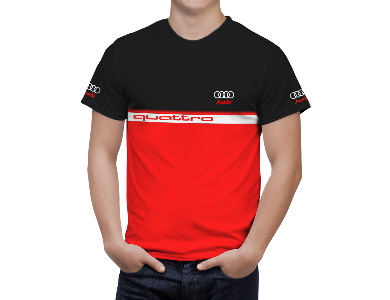 Audi Quattro Black Red T-Shirt