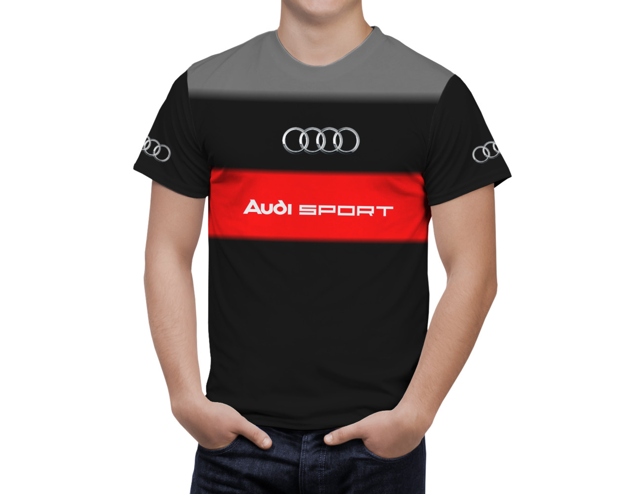 Audi Grey Black T-Shirt