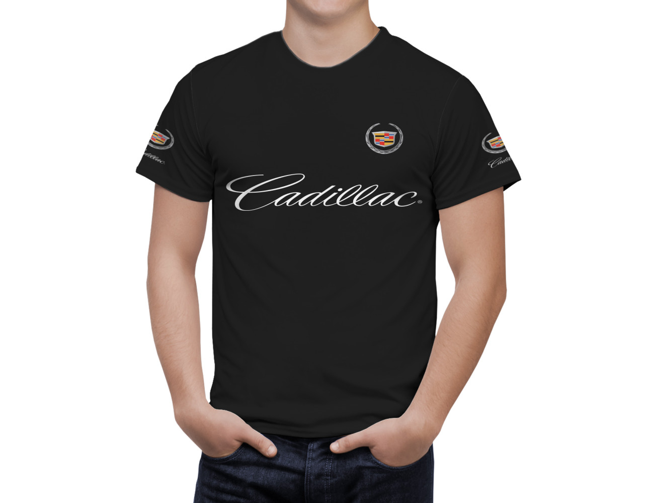 Cadillac Schwarz T-Shirt, CAD--B01