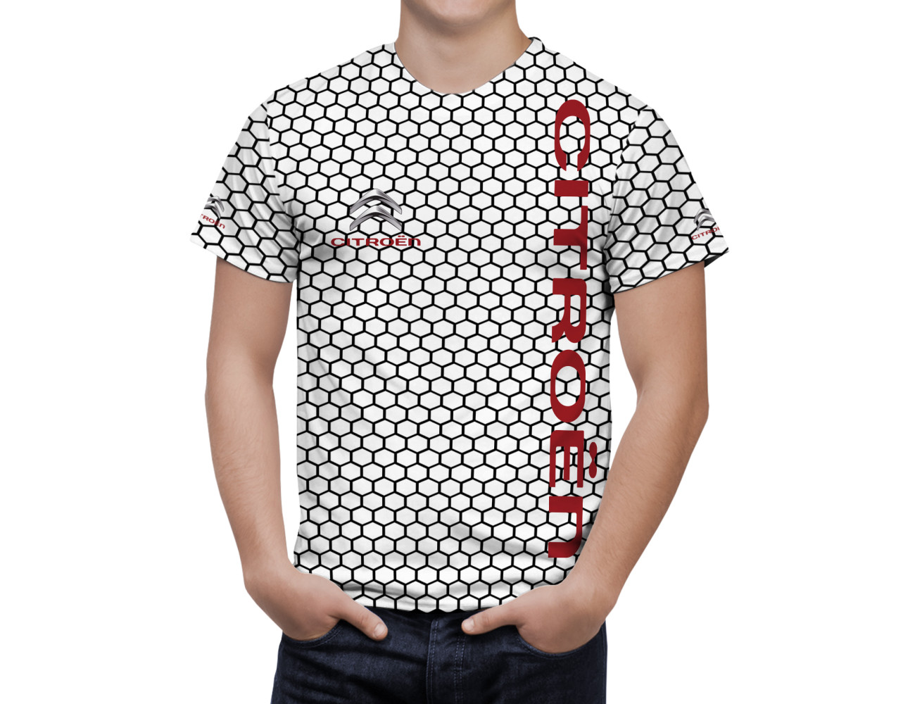 Citroen White Black Big Logo Shirt, CIT--M3