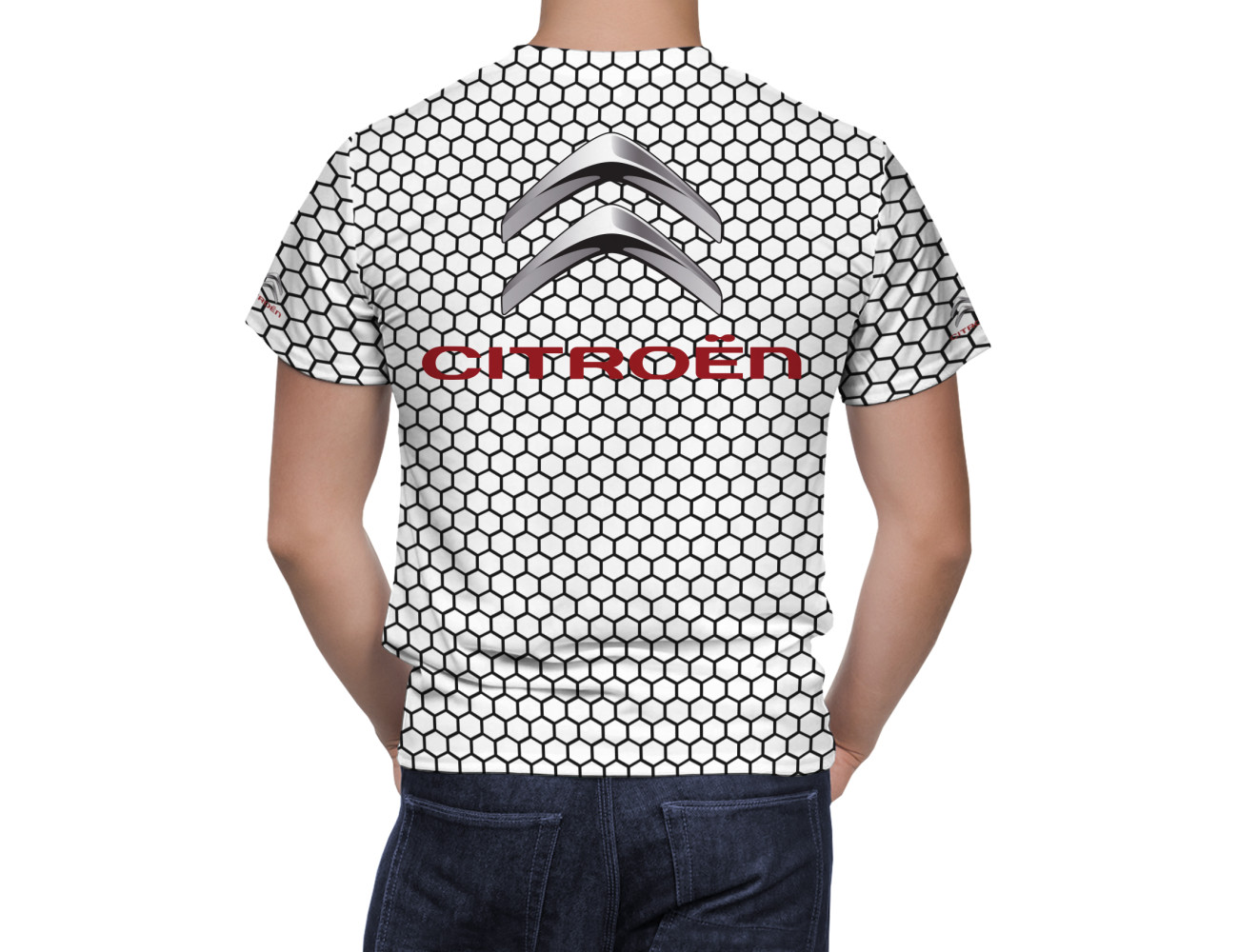 Citroen White Black Big Logo Shirt, CIT--M3