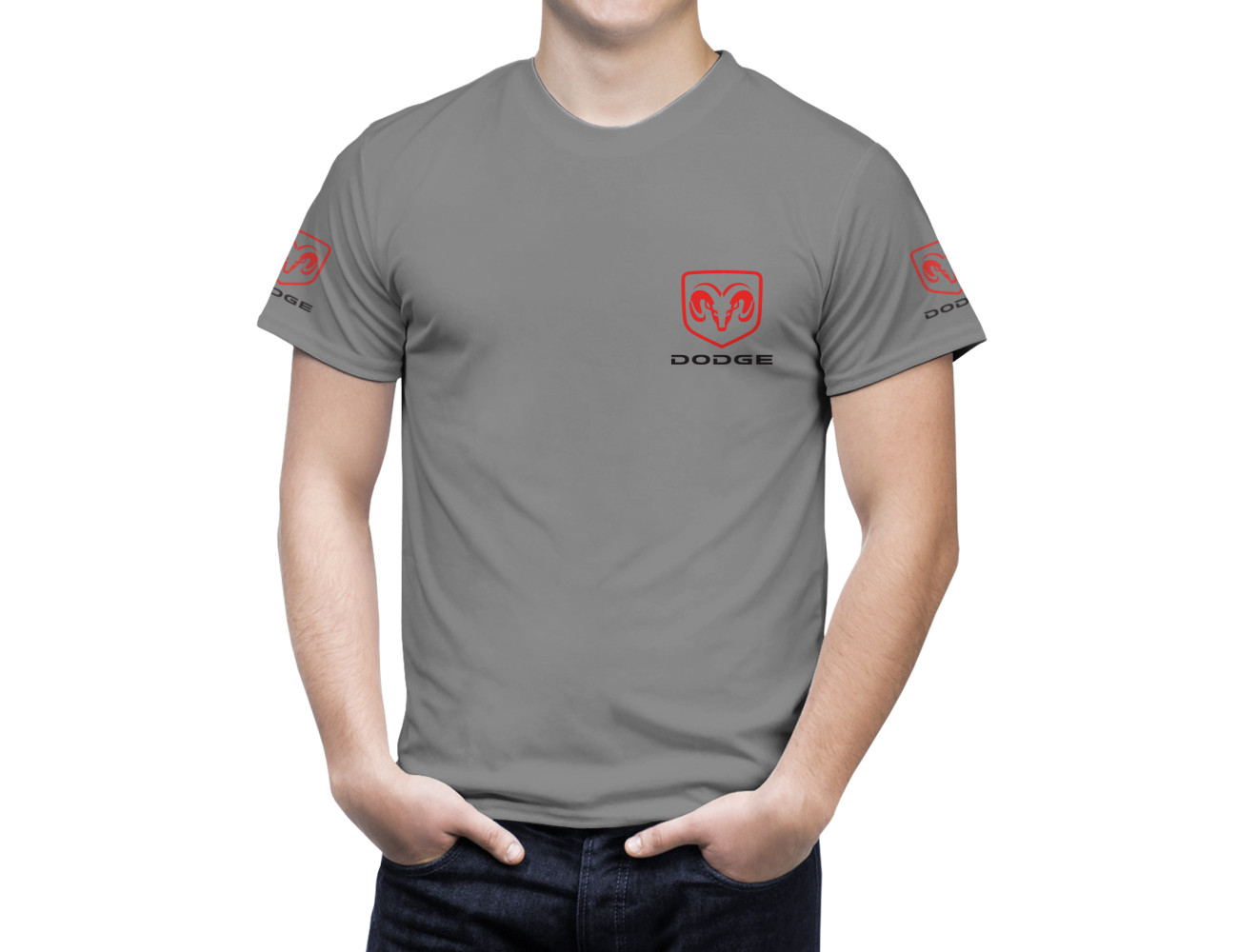 Dodge Grau T-Shirt, DGTS--2587