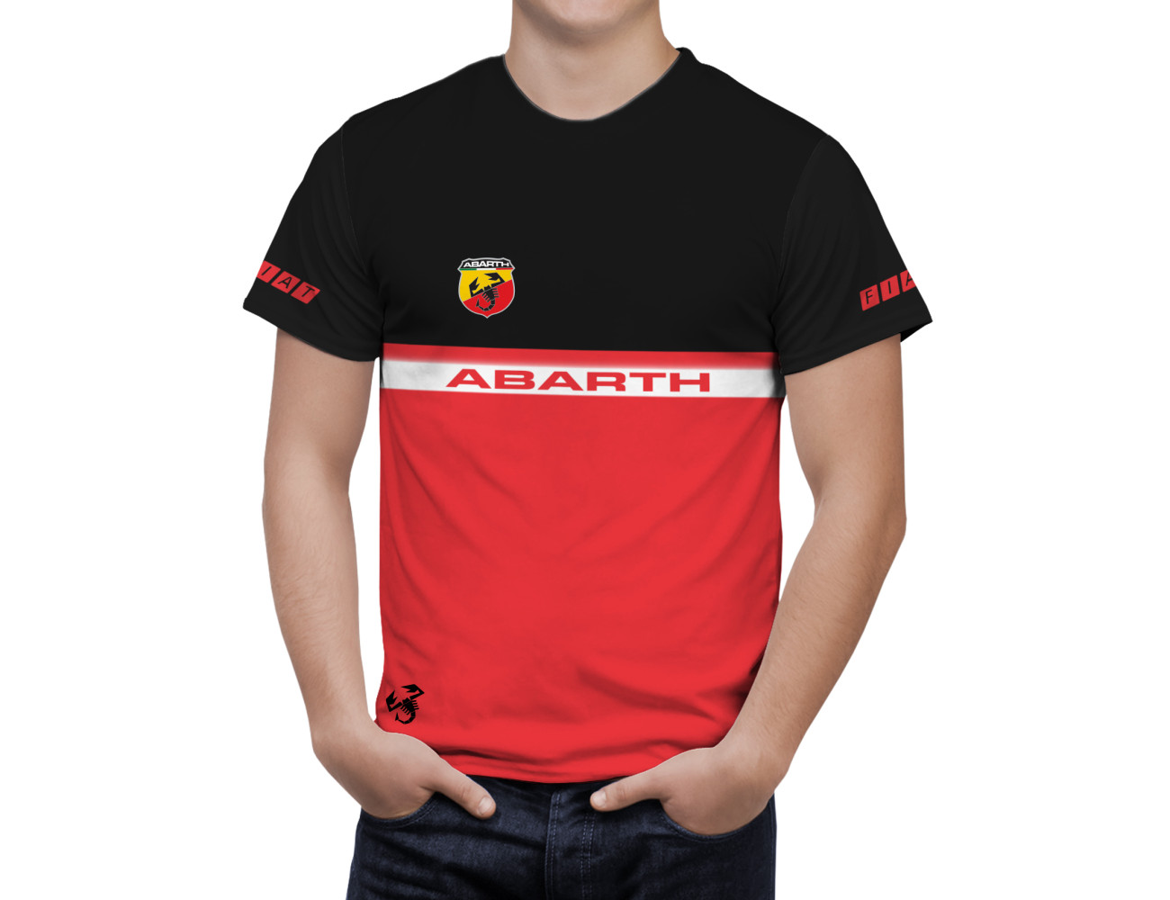 Fiat Abarth Black Red T-Shirt