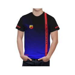 Fiat Abarth Schwarz Blau Rot Line T-Shirt