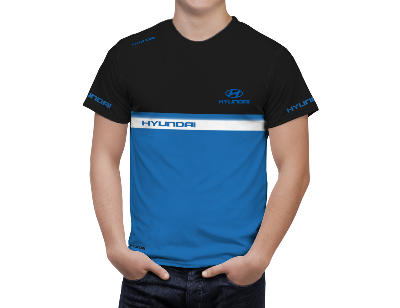 Hyundai Black Blue T-Shirt, HBBTS--2357