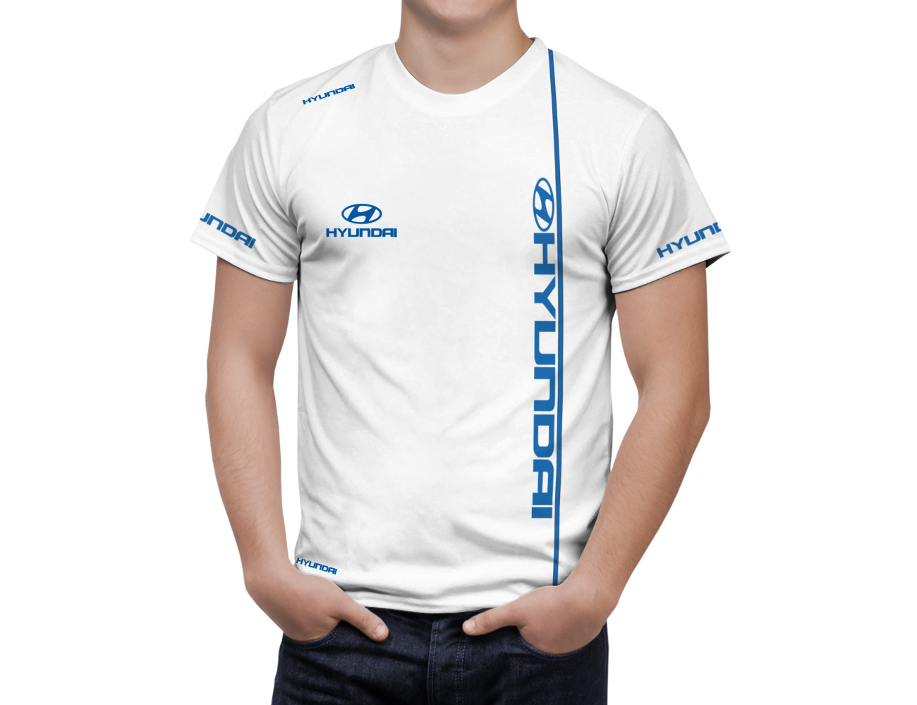 Hyundai White T-Shirt, HWTS--3246