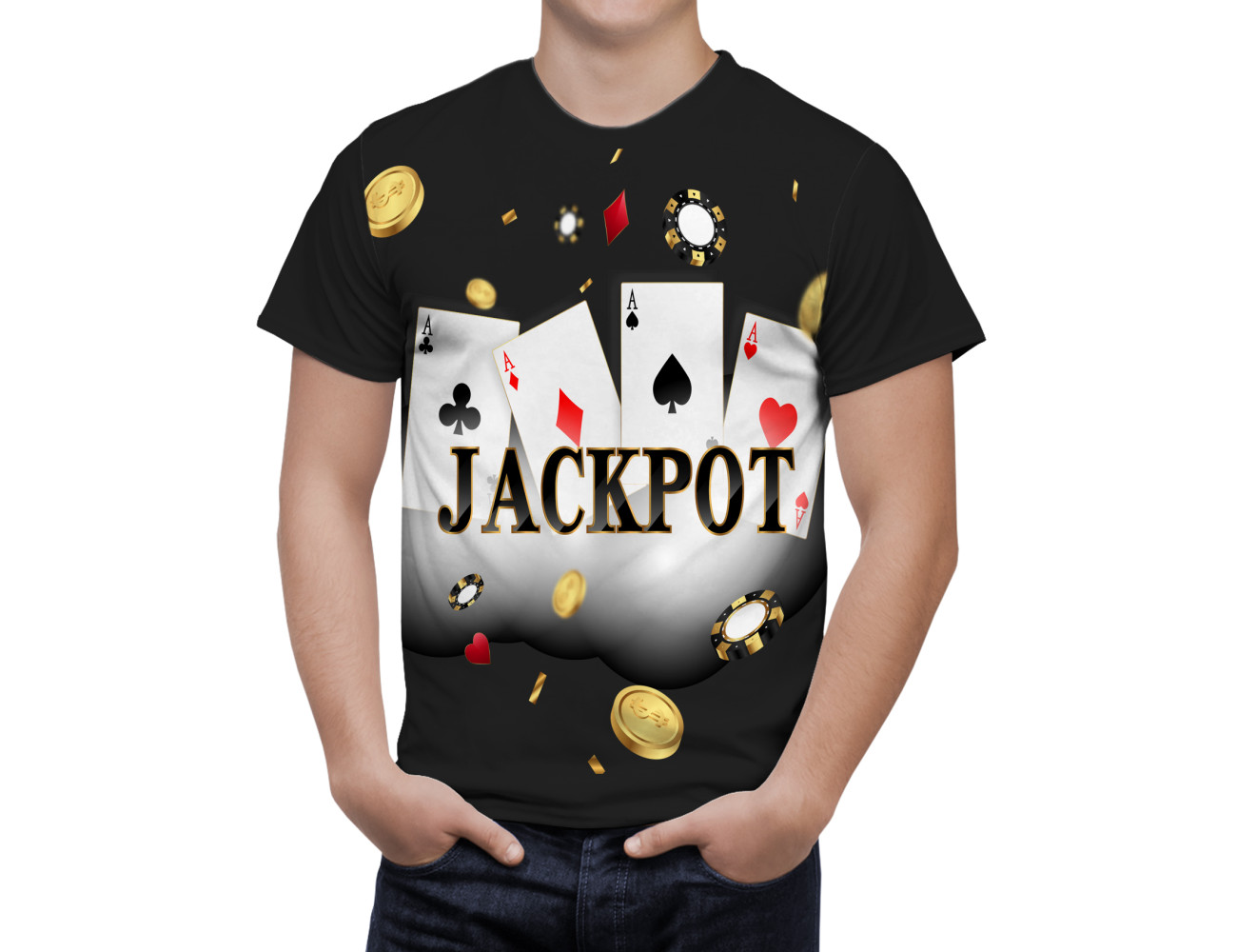 Casino Jackpot Card T-Shirt, POKER--1