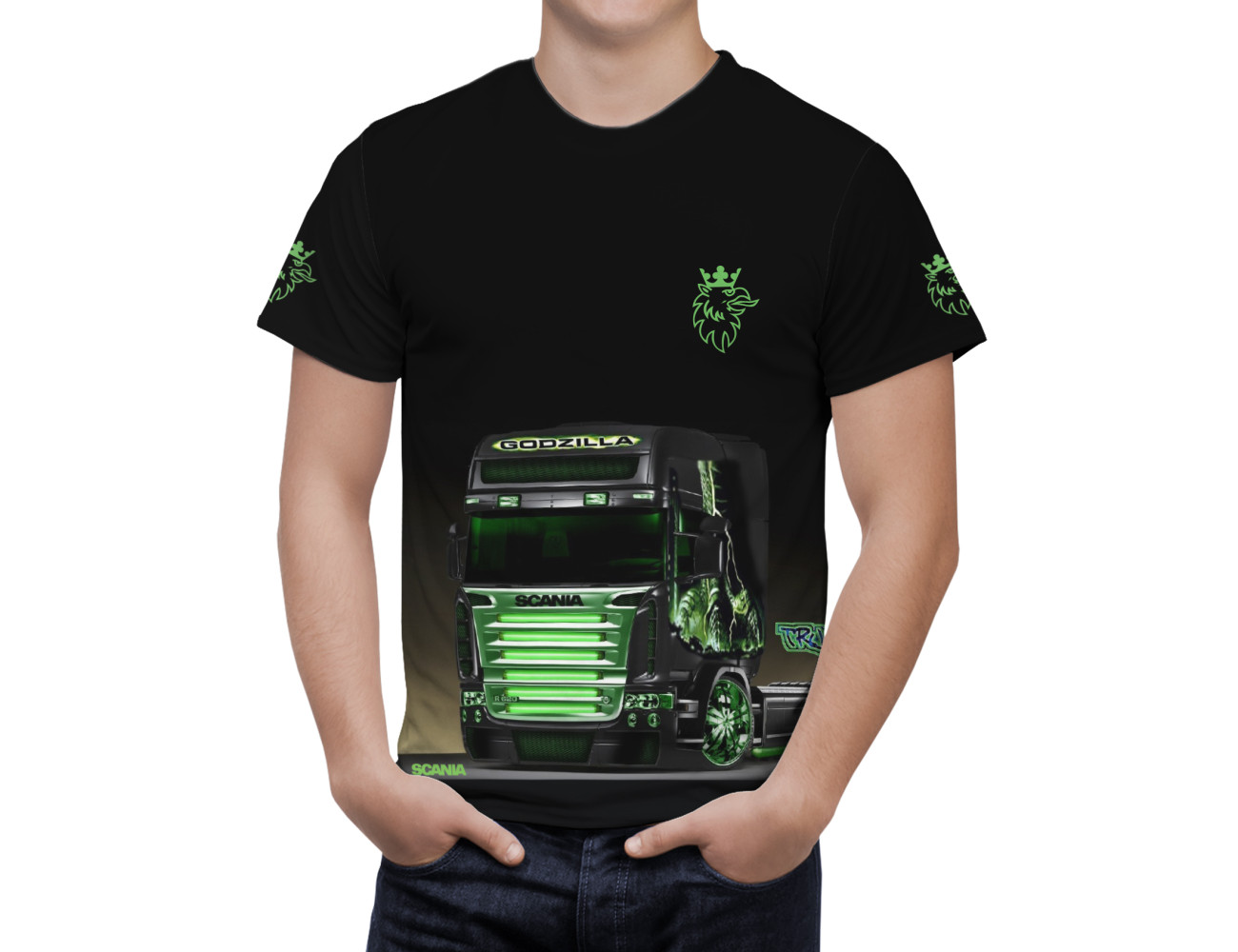 Scania Godzila Truck V8 R730 R520 S730 LKW Trucker T-Shirt, scania-godzila-truck-tshirt