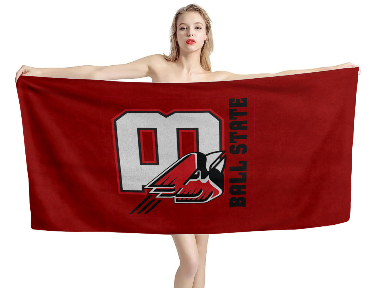 Ball State Cardinals Beach Towel, NCAA--25