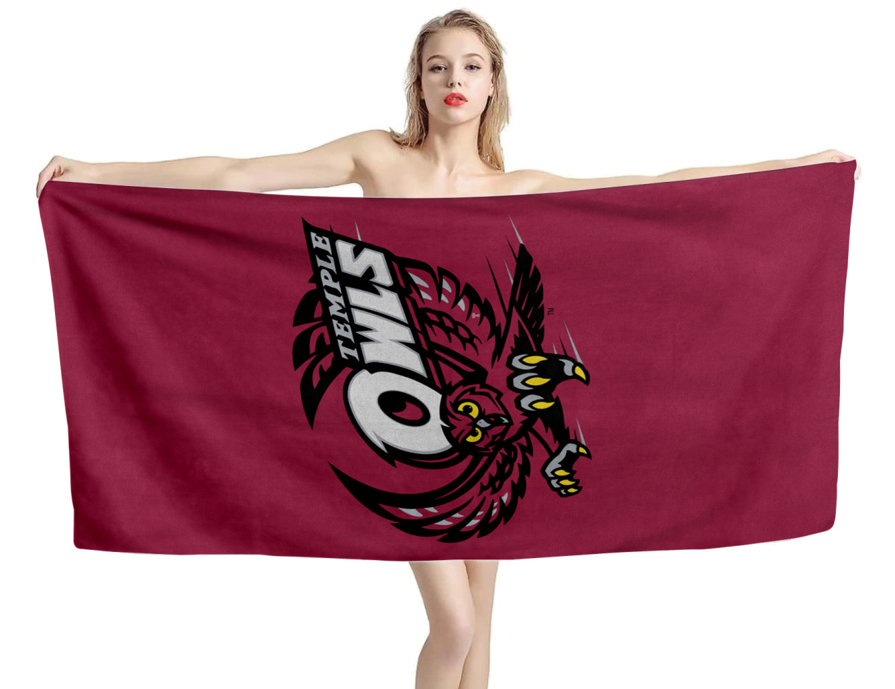 Temple Owls Beach Towel Temple Owls Beach Towel