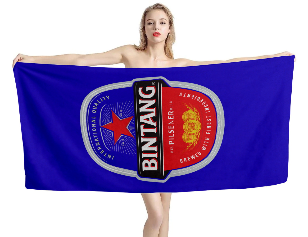 Bintang Beer Blue Beach Towel, BEER--09