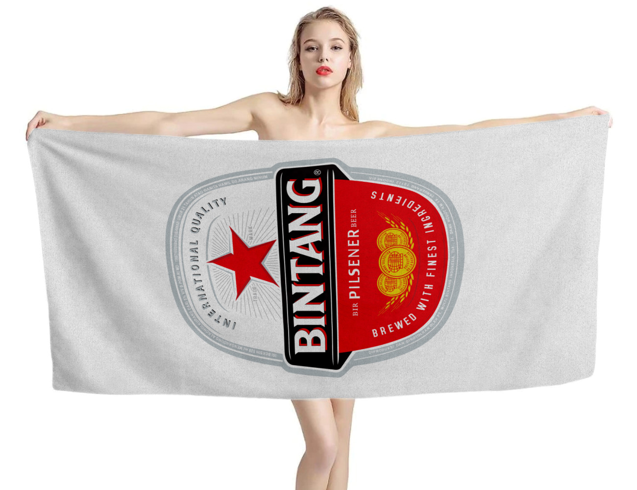 Bintang Beer White Beach Towel, BEER--10