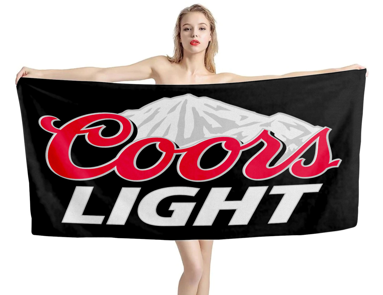 Coors Light Beer Schwarz Strandtücher, BEER--TOWEL-15