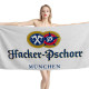 Hacker Pschorr Beer White Beach Towel, BIER--TOWEL-1