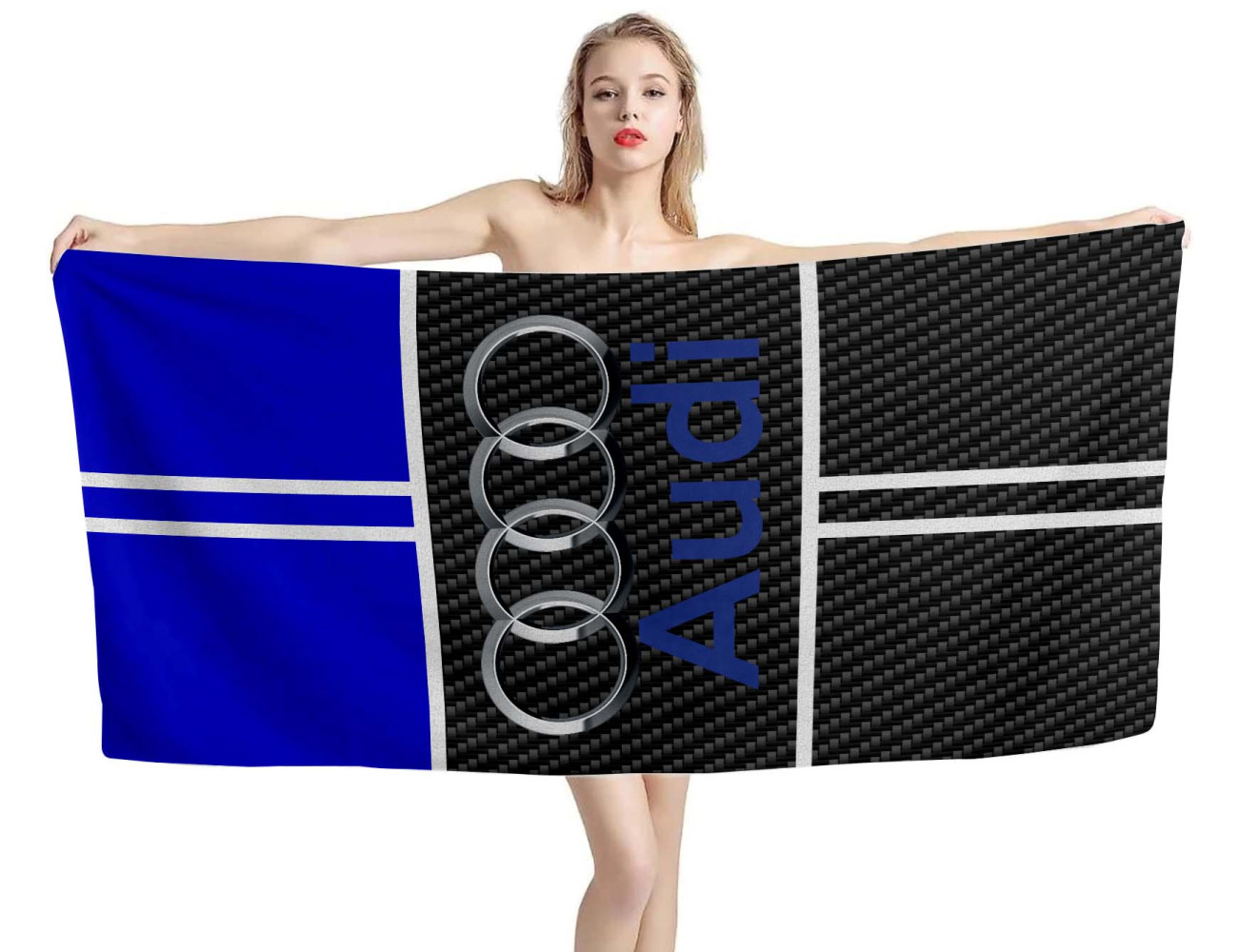 Audi Carbon Blue Beach Towel, AUDICARBON01