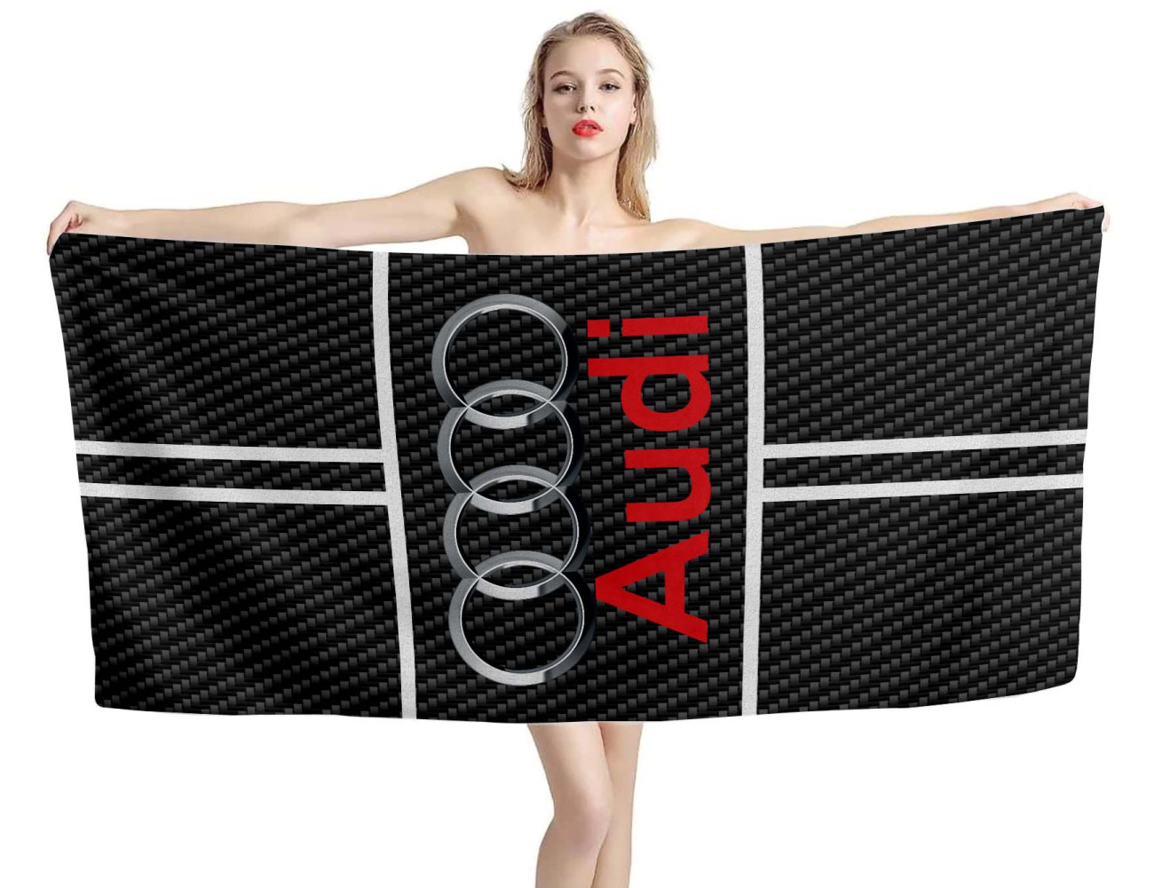 Audi Carbon Black Beach Towel, AUDICARBON04