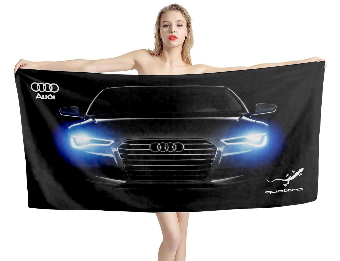 Audi Black Car Beach Towel, Audi--22