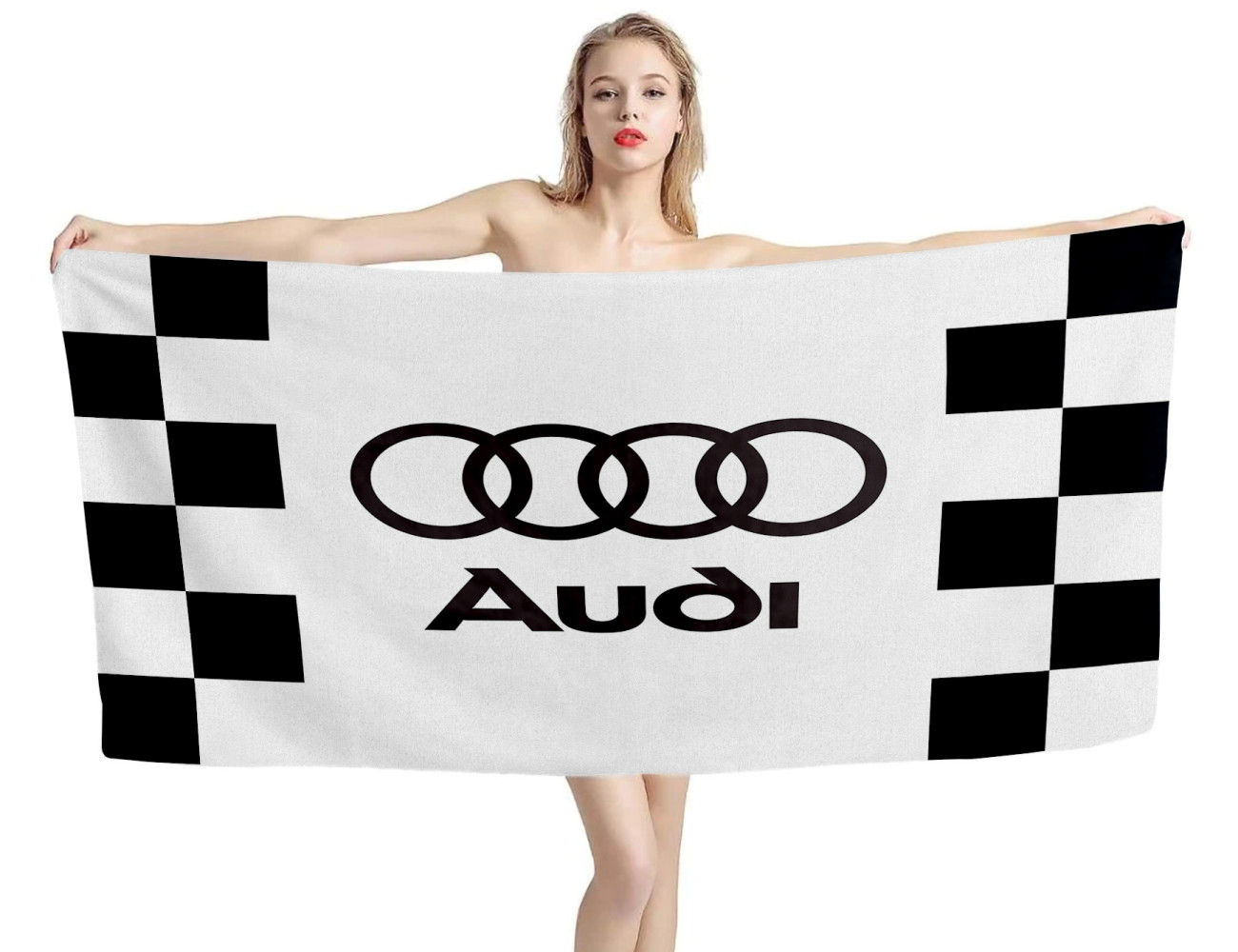 Audi Black White Beach Towel, AUDI--1