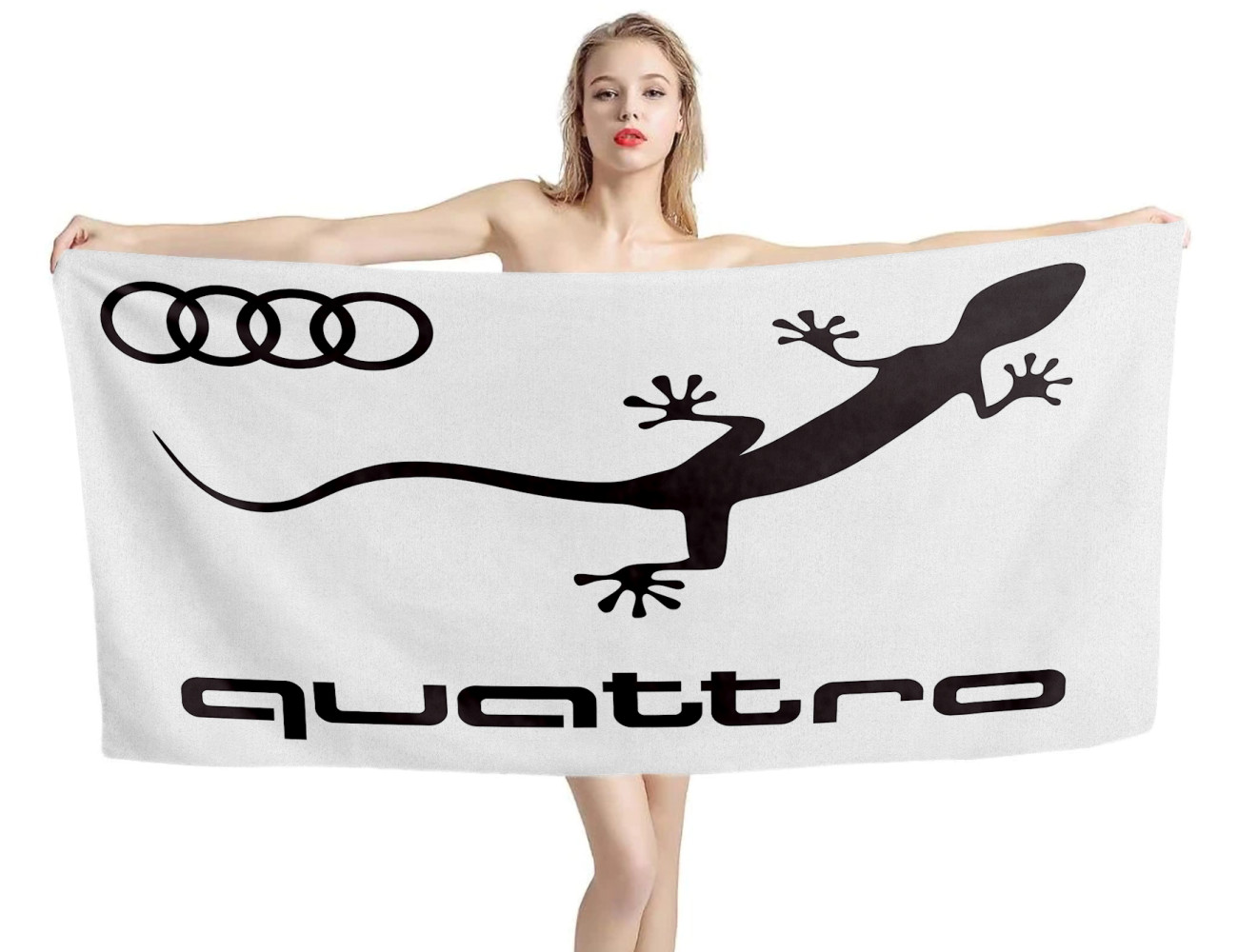 Audi Quattro White Beach Towel, AUDI--2