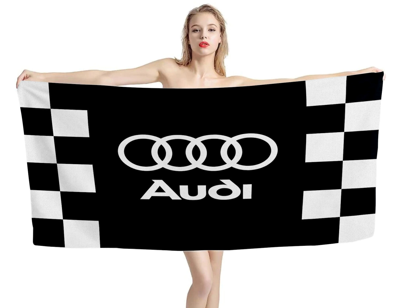 Audi White Black Beach Towel, AUDI--5