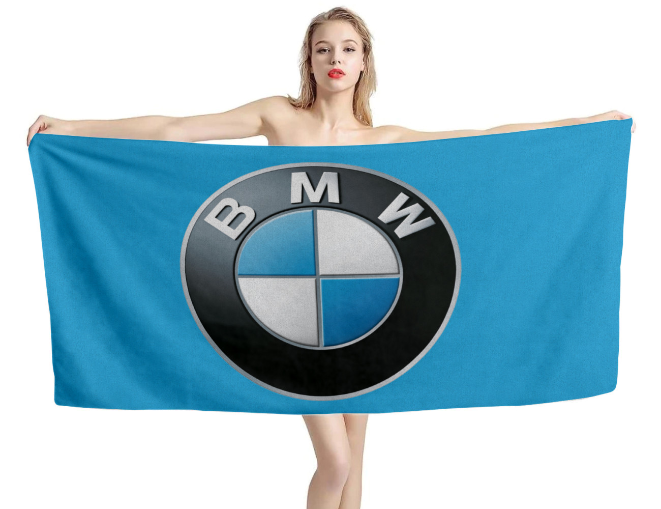 BMW Big Logo Blue Beach Towel, BMW--19