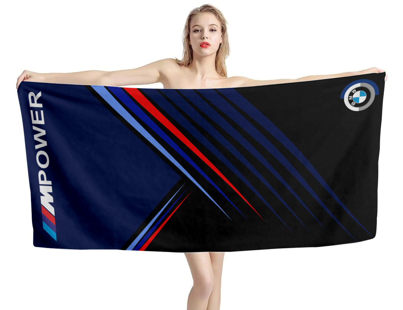 BMW M Power Blue-Black Beach Towel, BMW--50