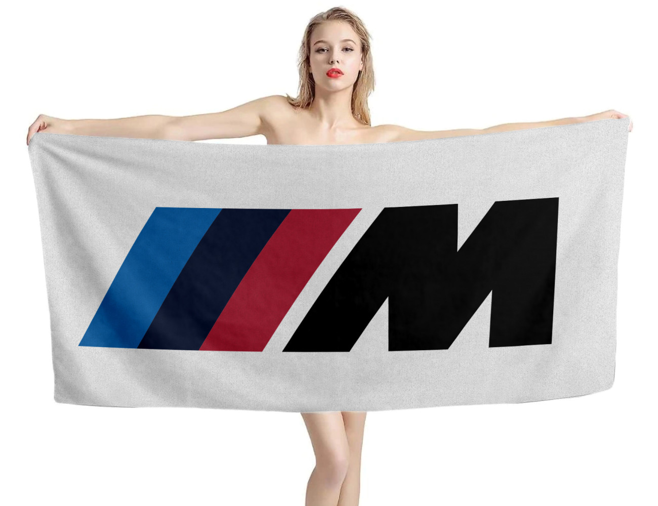 BMW M Logo White Beach Towel, BMW--M01