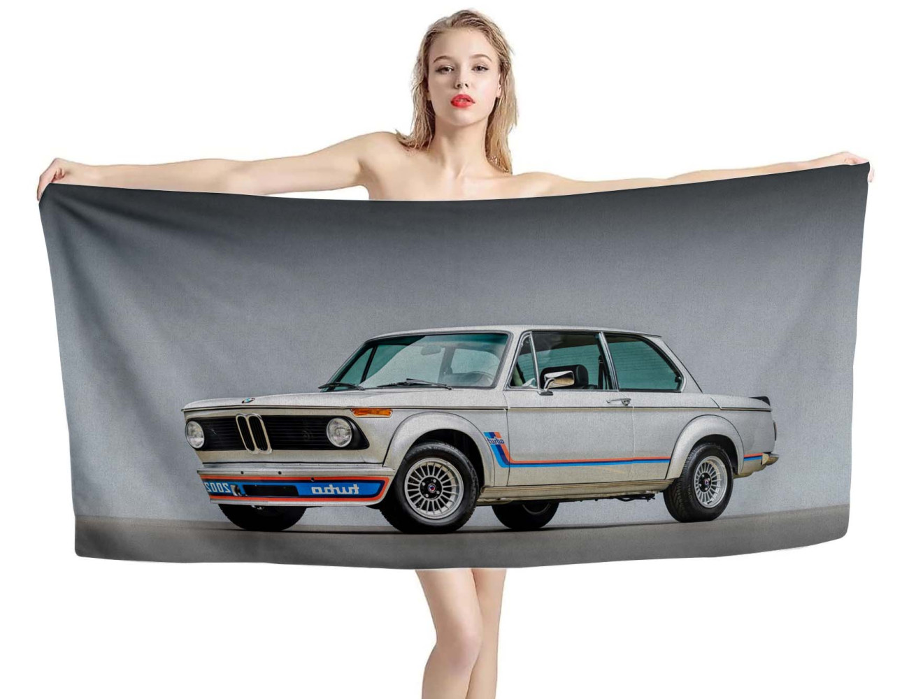 BMW 2002 Turbo Old Car Coupé Beach Towel, BMWOLD