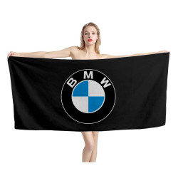 BMW Big Logo Black Beach Towel