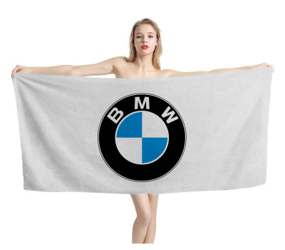 BMW Big Logo White Beach Towel