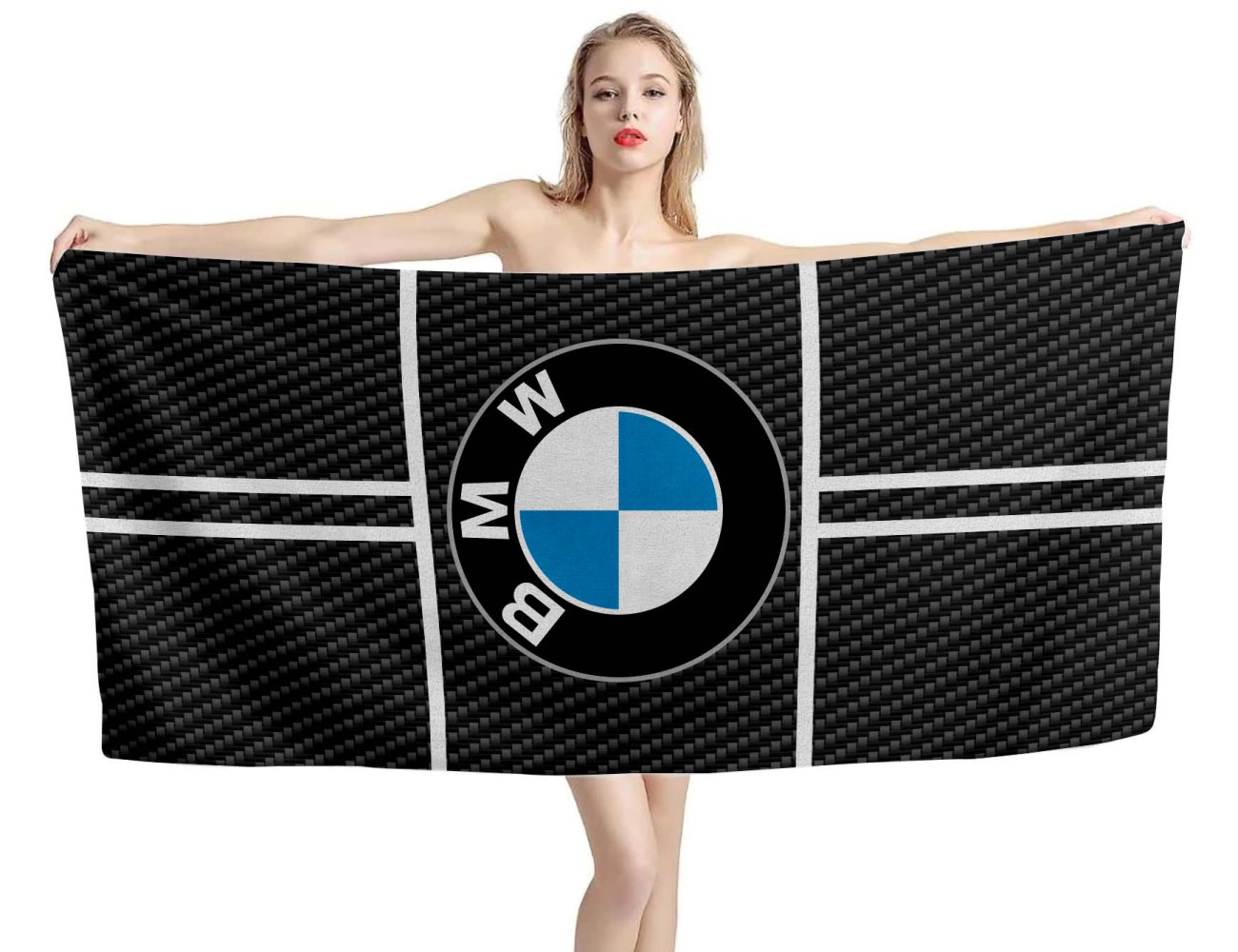 BMW Logo Carbon Beach Towel, BMWCARBON01