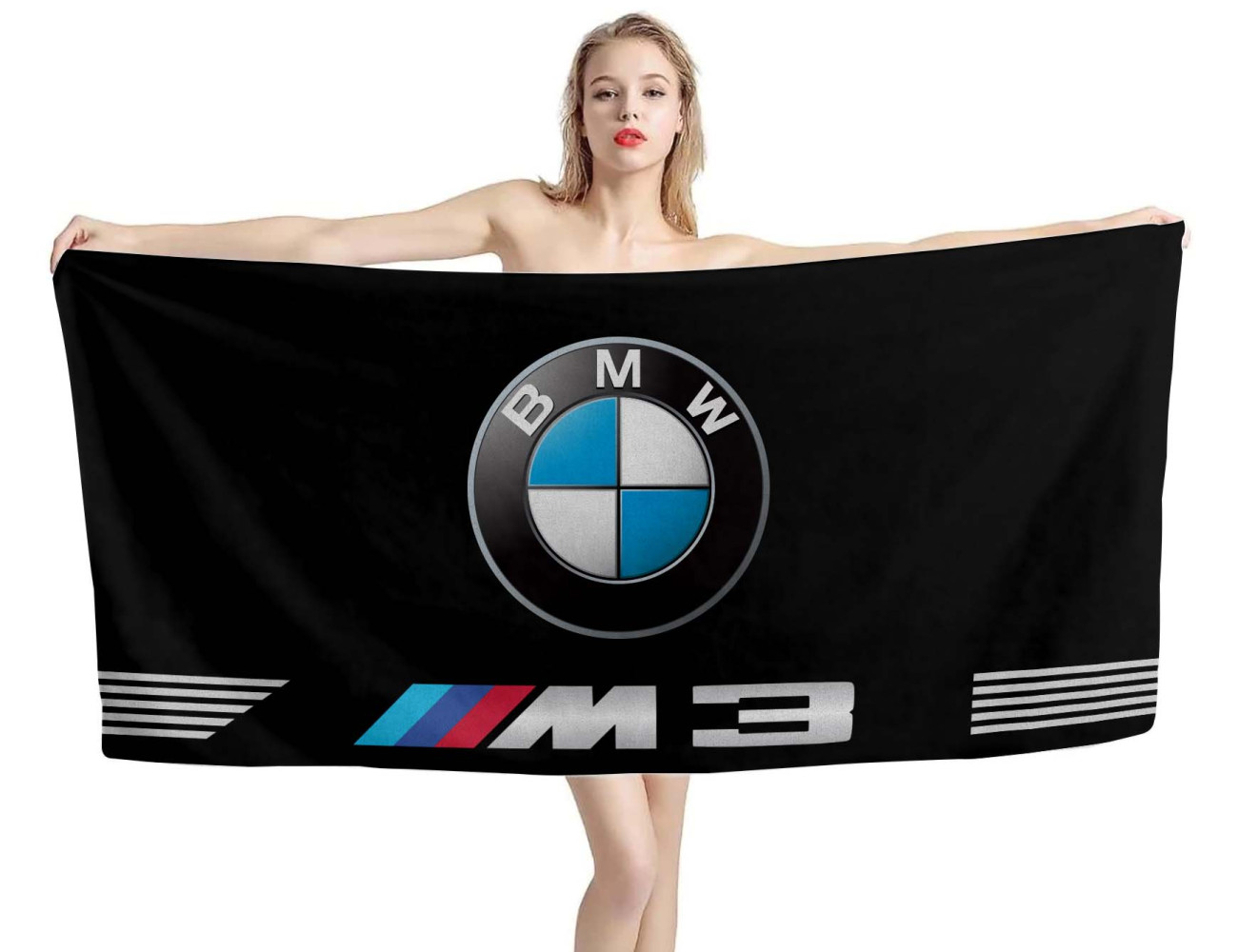 BMW M Power Racing Black Beach Towel, BMWMP01