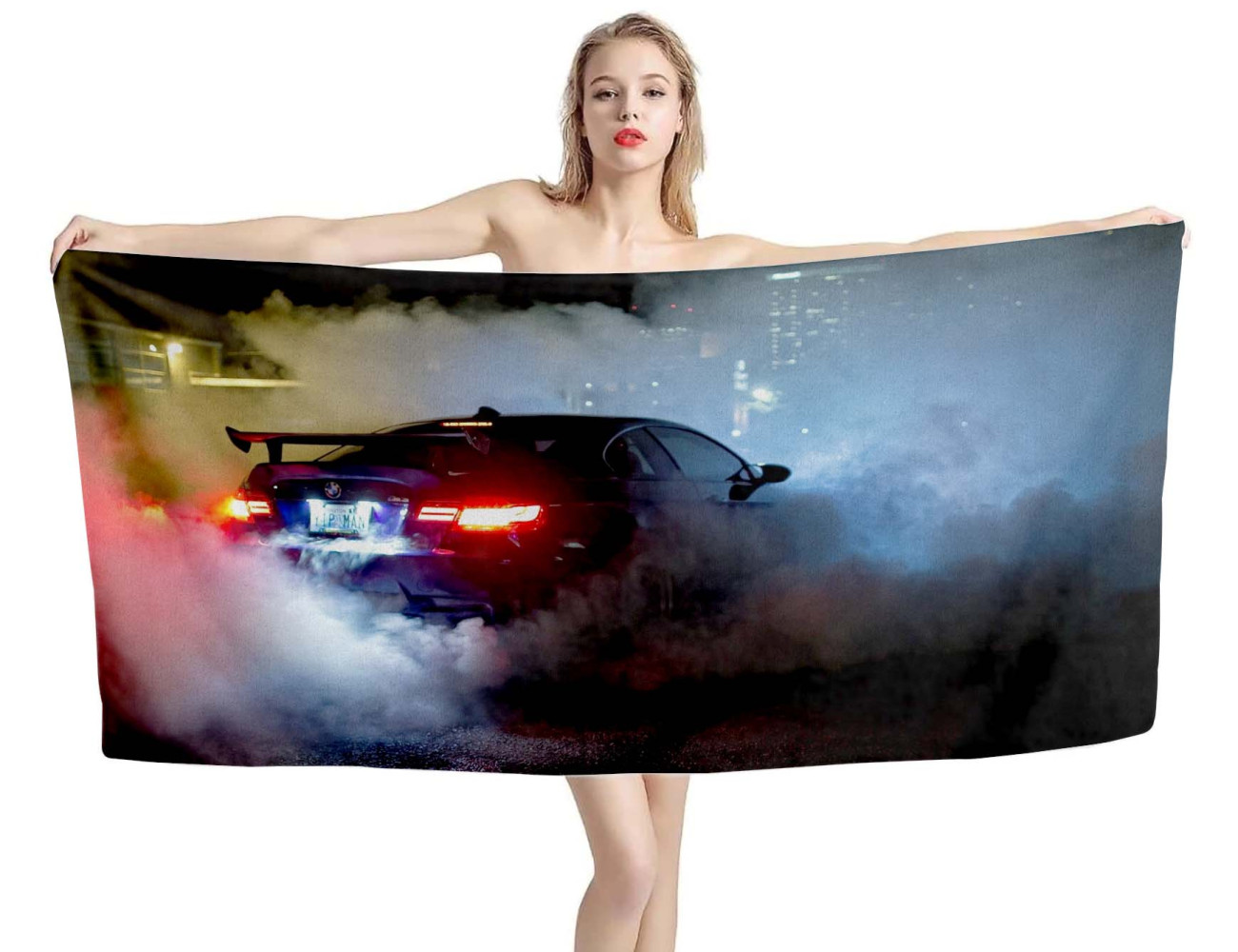 BMW M3 Race Car Drift Beach Towel, BMWM3