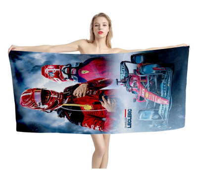 Charles Leclerc F1 Ferrari Beach Towel